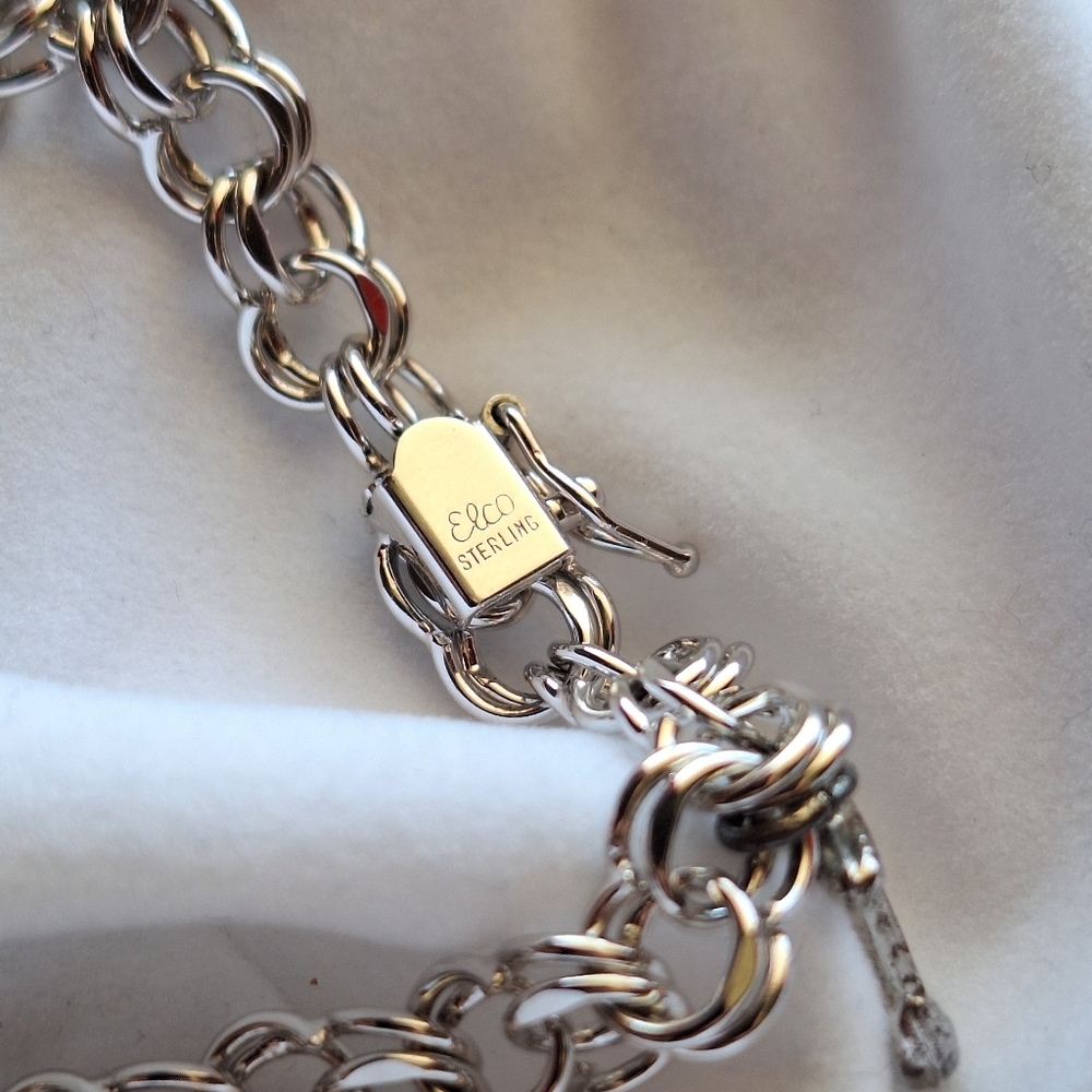 ELCO Nautical Sterling Silver Charm Bracelet 50s-60s - Picture 9 of 12